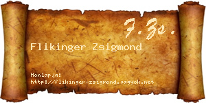 Flikinger Zsigmond névjegykártya